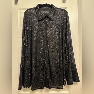 Black Sequin Shirt